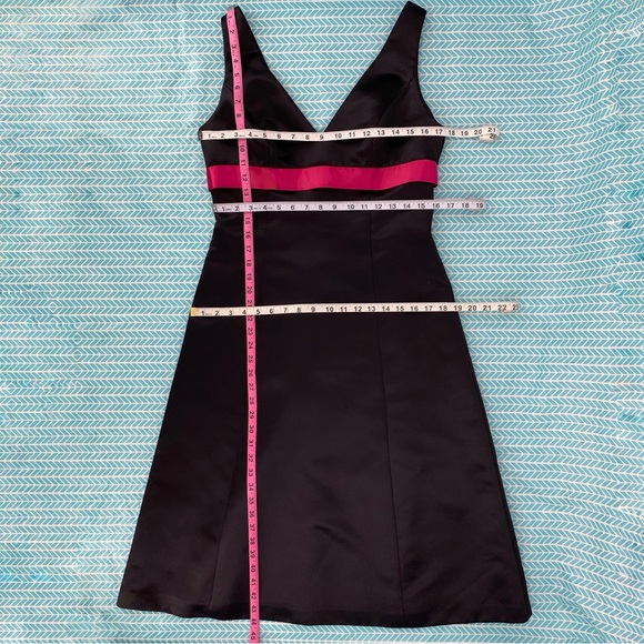 After Six Black Satin Sleeveless Midi Bridesmaid Prom Dress, 10 - Picture 15 of 16